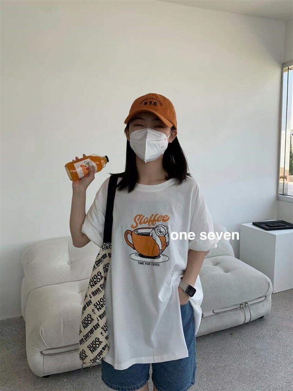 New in early summer! [one seven] Korean round neck loose short sleeve T-shirt 5021# XYY