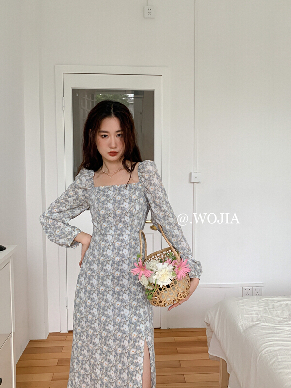 New year in early spring! [Wo +] Korean Ladies' square neck dress 22002# zxx