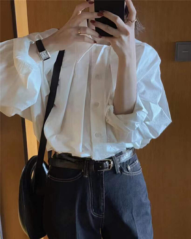 New year in early spring! [ISO Korean] Korean version gentle style versatile temperament shirt 68750# hjy