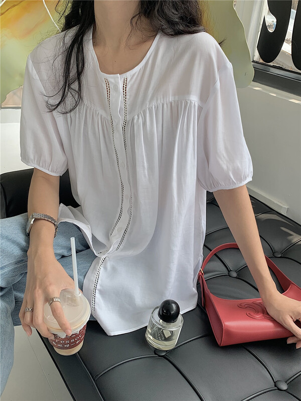 [Linai] Korean single breasted comfortable shirt 221a013# zxx