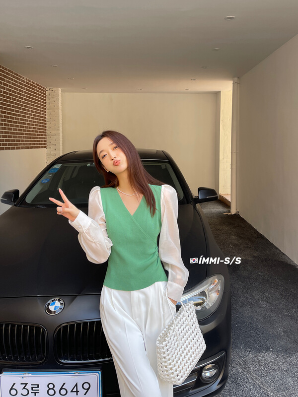 New year in early spring! [immi] Korean splicing design short shirt 16016# jhy
