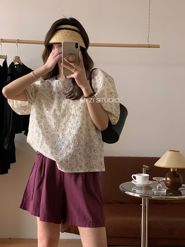 [m.zi studio] niche and versatile Print Shirt 5676# HBx