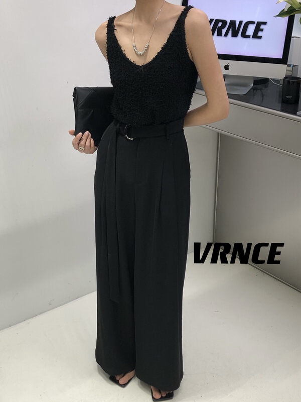 [Vince] comfortable and high-grade minimalist trousers (with belt) 5061# XYJ