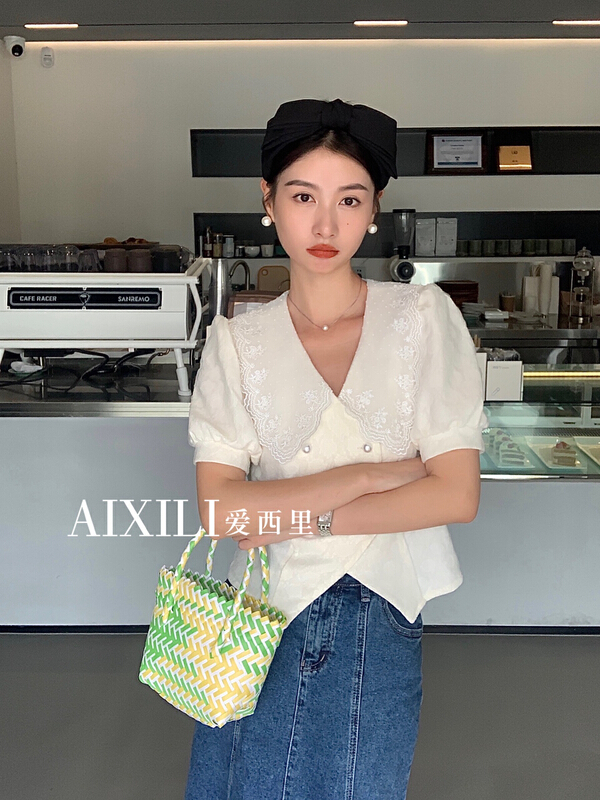 goods in stock! New in early summer! [aixili aisili] fashionable and versatile slim shirt 6312# WPL