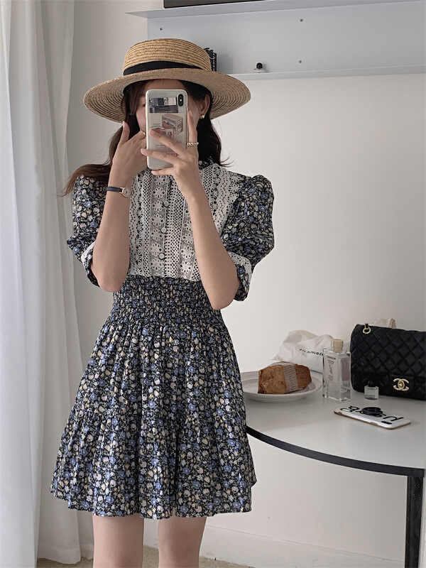 [MSN] French court style floral dress lyq23# CLS