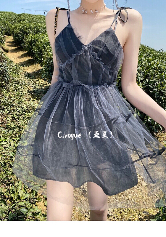 [c.vogue] niche fashion suspender dress 2853# PCZ