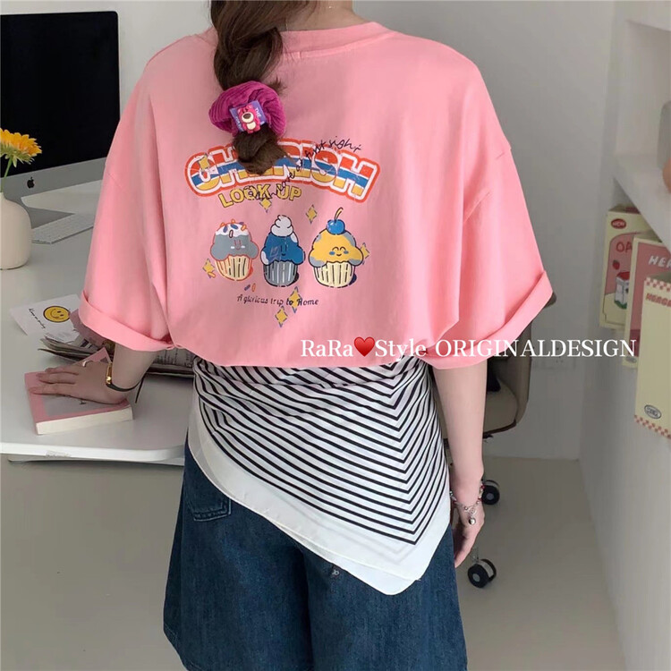 [rara] fashion retro slim short sleeve T-shirt 8775# LSL