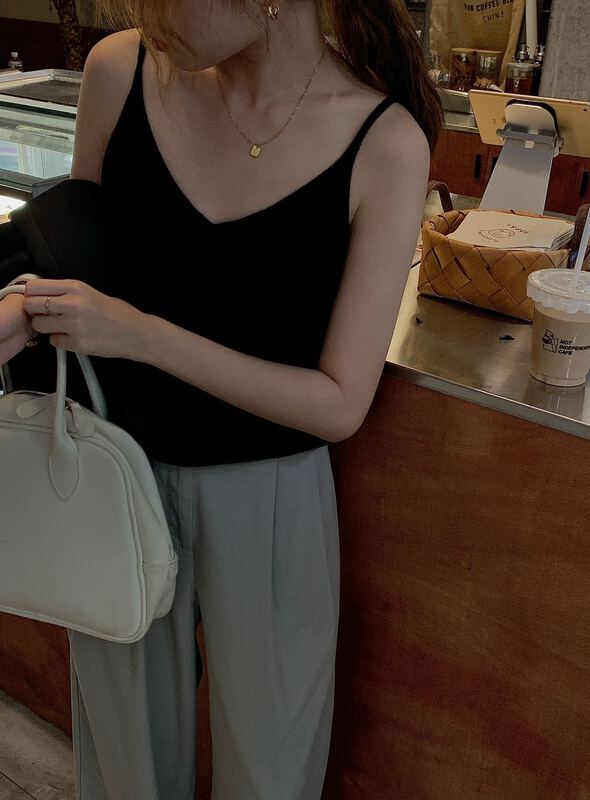 [Hello September] comfortable and versatile V-neck sling vest h10909# CSX