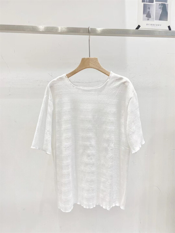 [td] simple and versatile solid short sleeve T-shirt t003963# XJ