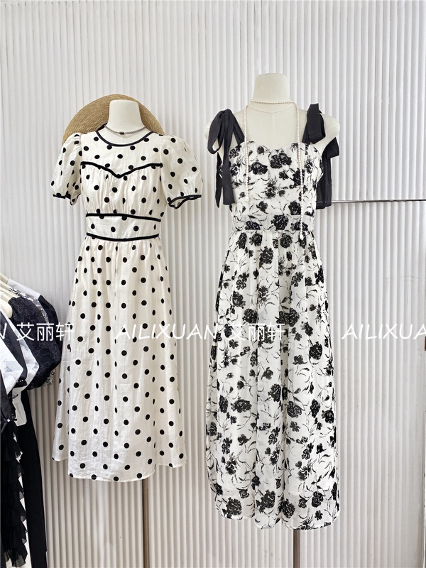 [alixuan] flower sleeveless Pleated Dress a1386# zxx