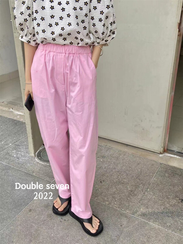 New in early summer! [double seven] elastic waist versatile Harlan casual pants 28385# zxx