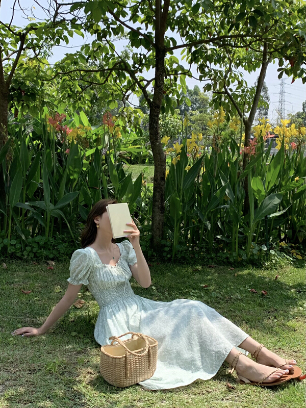 [vis type] French retro waist dress 9229# hjy