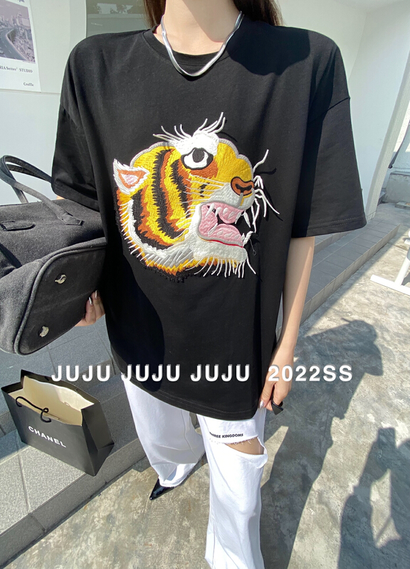goods in stock! New year in early spring! [Juju] tiger versatile round neck short sleeve T-shirt 97952# LSL