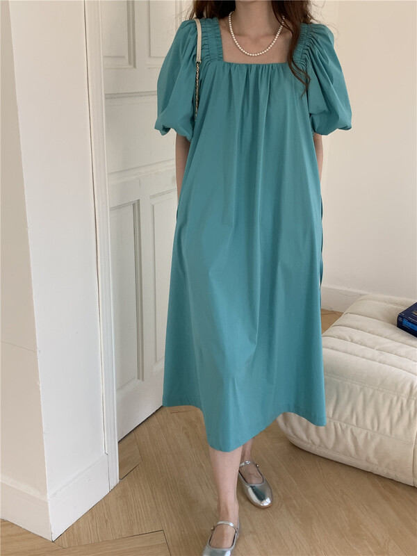[new post] solid color lace up Korean dress 3362# cqw