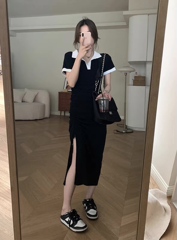 [blue show] fashion color matching thin dress 01005# LSW