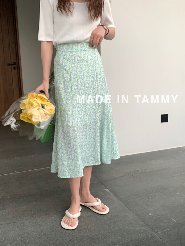 [Tammy] Monet garden floral simple urban skirt 82563# L