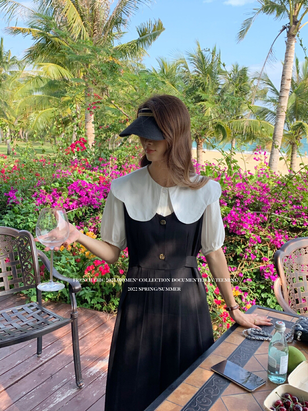 goods in stock! New year in early spring! [teem ing] French fashionable pleated strap skirt 22t036# hjy