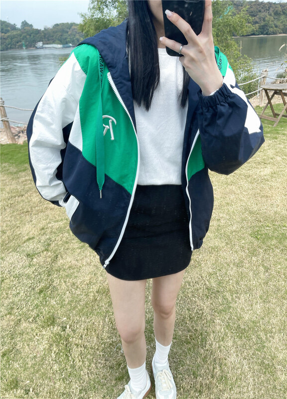 New year in early spring! [C.Y] Korean color contrast Hooded Jacket 6313# zyh