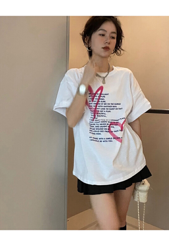 [X.C] versatile printed lettered short sleeve T-shirt 565# WPL