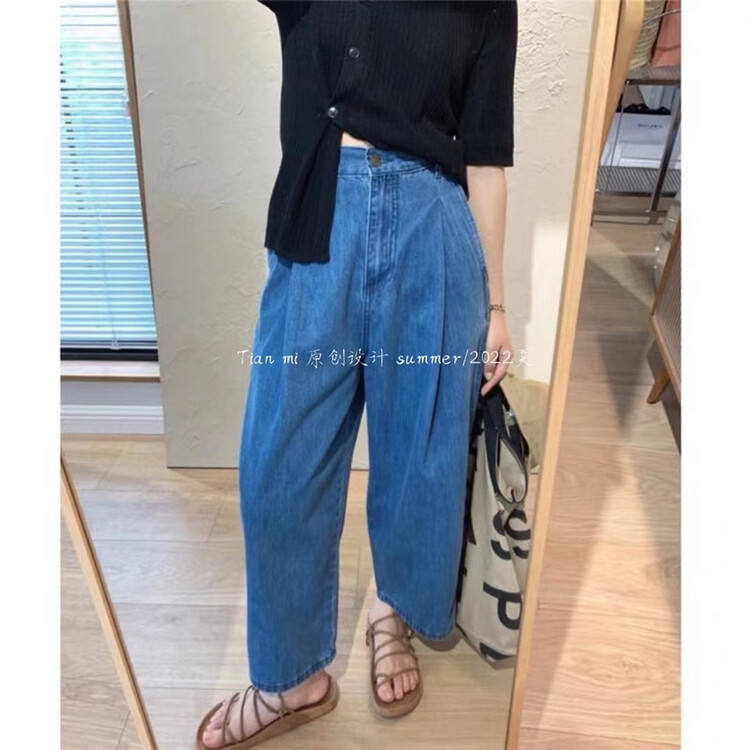 New in early summer! [Tian MI] simple and versatile wide leg jeans 88217# XYY