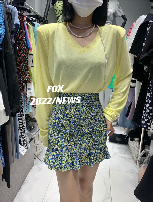 [fox] Korean version solid color long sleeved sunscreen shirt 8730# WTT