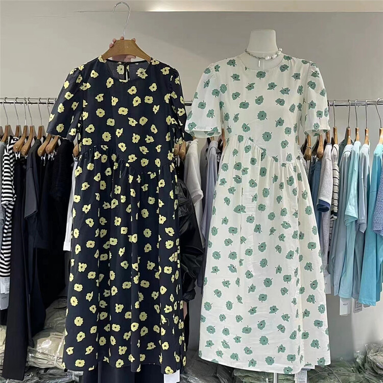 goods in stock! New in early summer! [Boran · Boran] round neck literary thin dress 22b7301# LSW