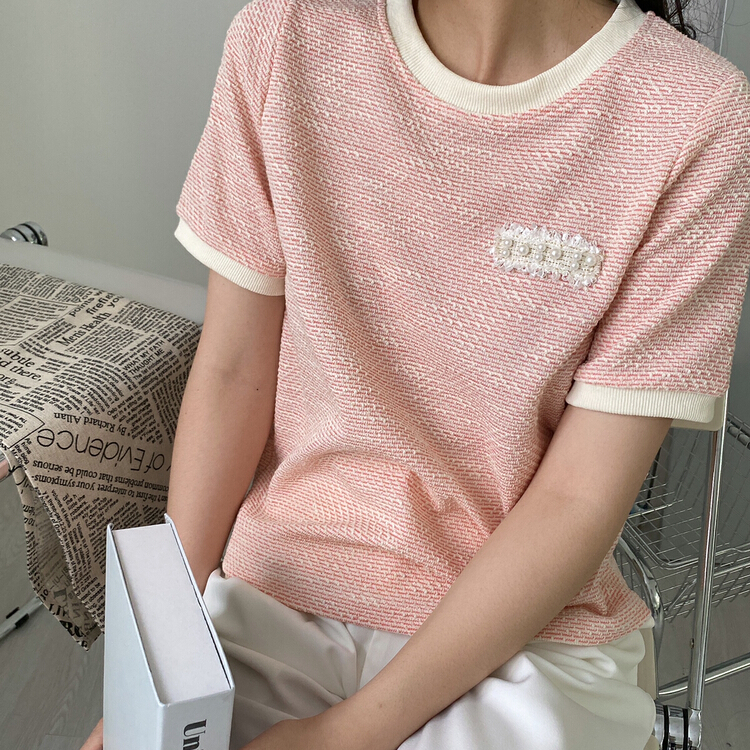 [Moco Moco] xiaoxiangfeng exquisite stripe pullover shirt 7718-1# PCZ