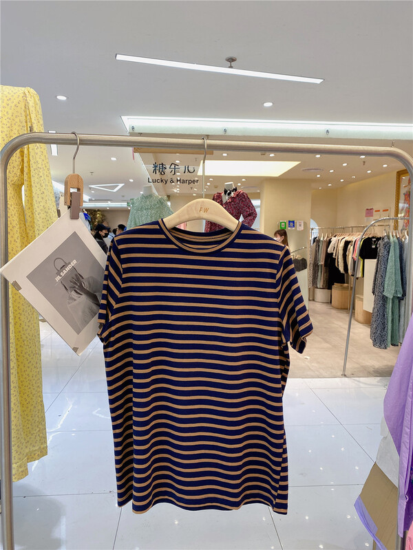 New year in early spring! [FW] Korean stripe loose short sleeve T-shirt 3399# WPL