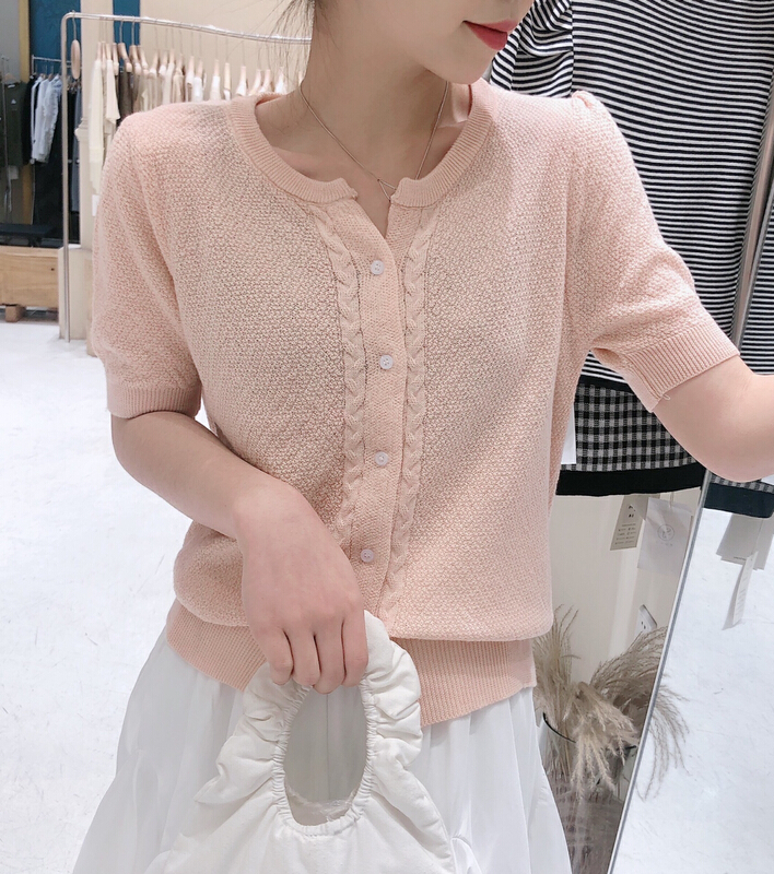 In early summer! [S.J] French retro loose lazy style niche premium knit cardigan 6821\lsw