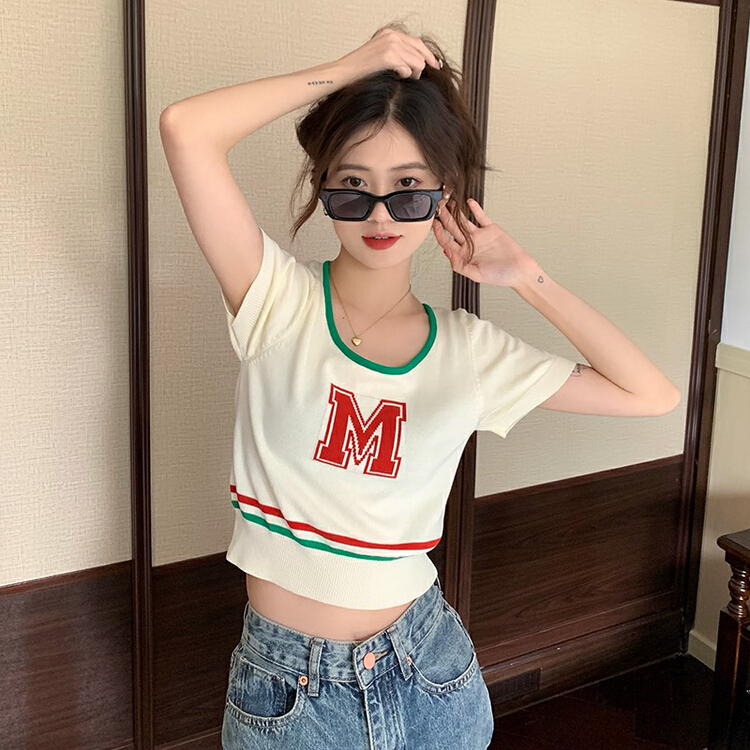 [f · P] vitality aging round neck letter M-shaped sweater 11118# HBx