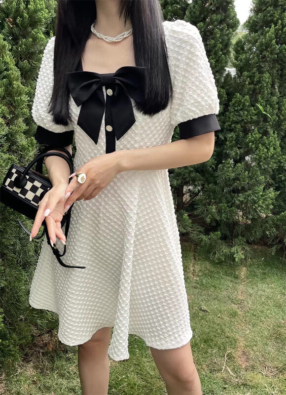 goods in stock! New in early summer! [alixuan] French style waist bow dress a1581# zxx