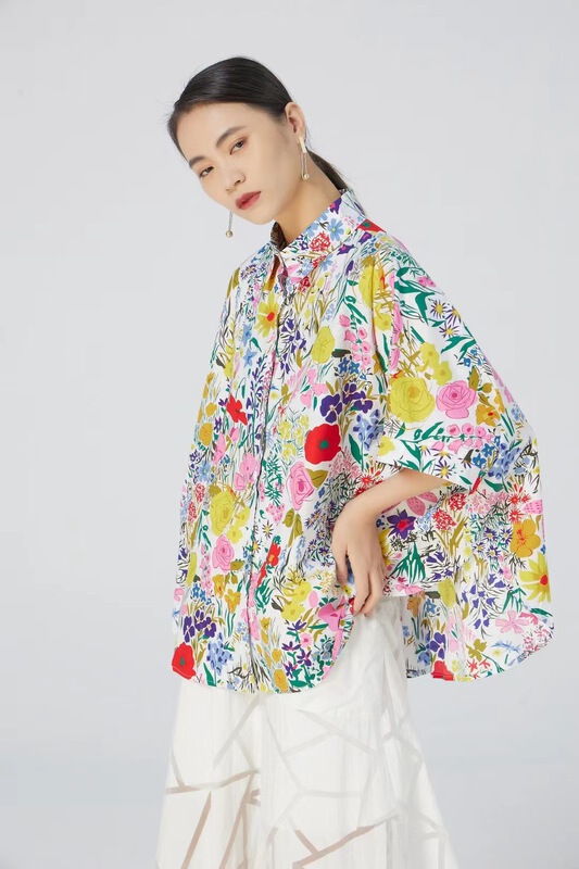 New in early summer! [size] Korean art pattern foreign style shirt 3921-30# LSW