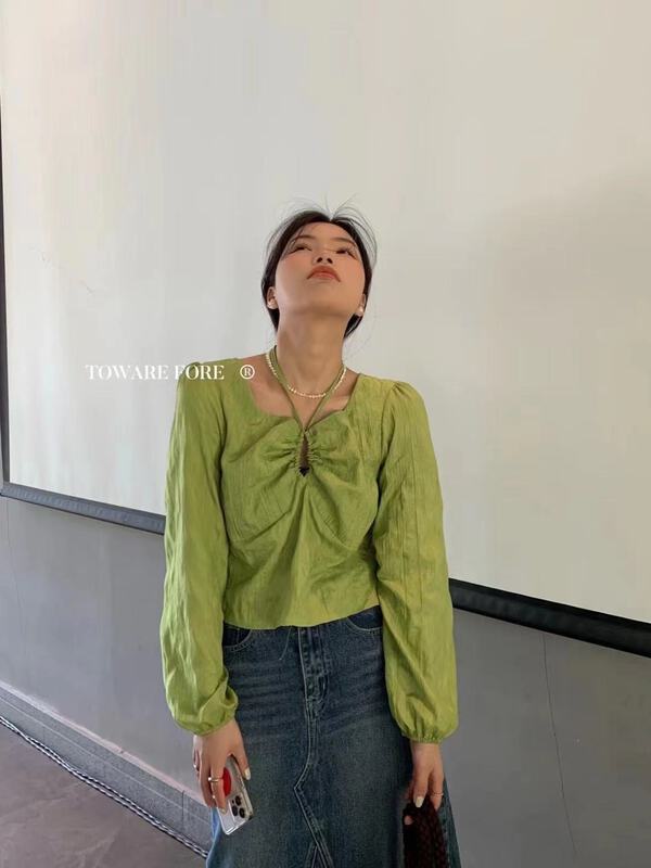 goods in stock! [ward front] fashion sexy small shirt w6081# zxl with hanging neck