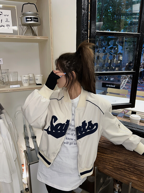 goods in stock! [rainbow] heavy industry letter embroidered jacket 5252# WTT