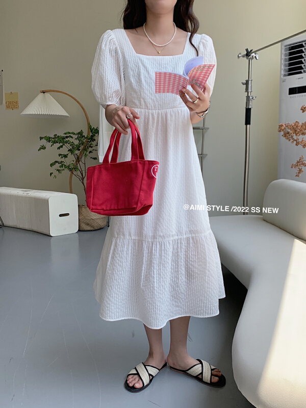 [aimistyle] Korean version square neck small fresh dress 10759# HBx