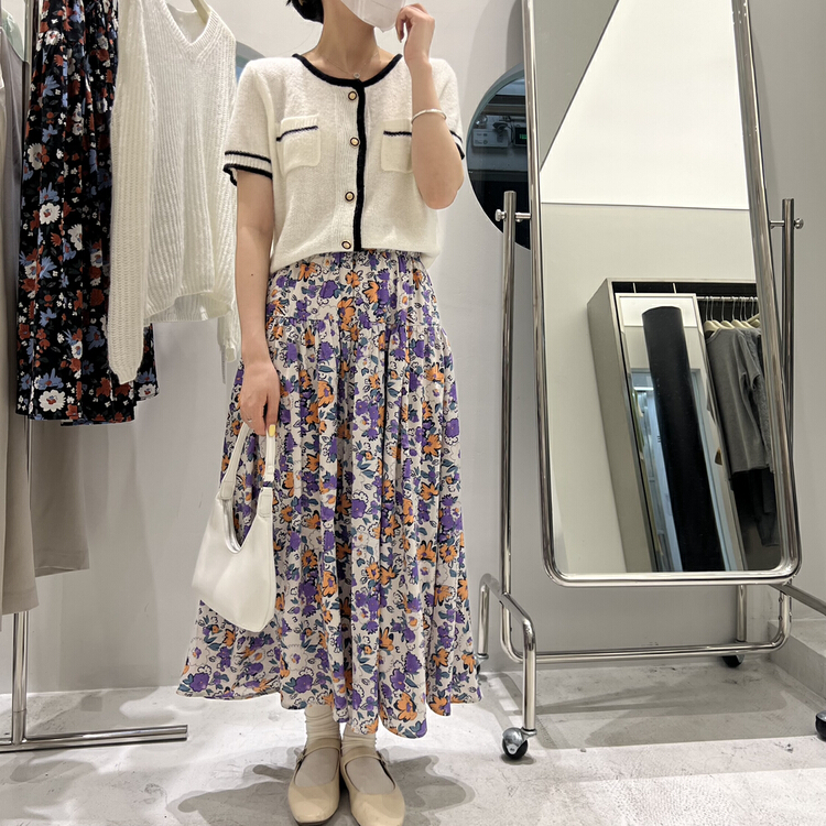 [alive] Korean Style Floral medium length skirt 13153# lwy
