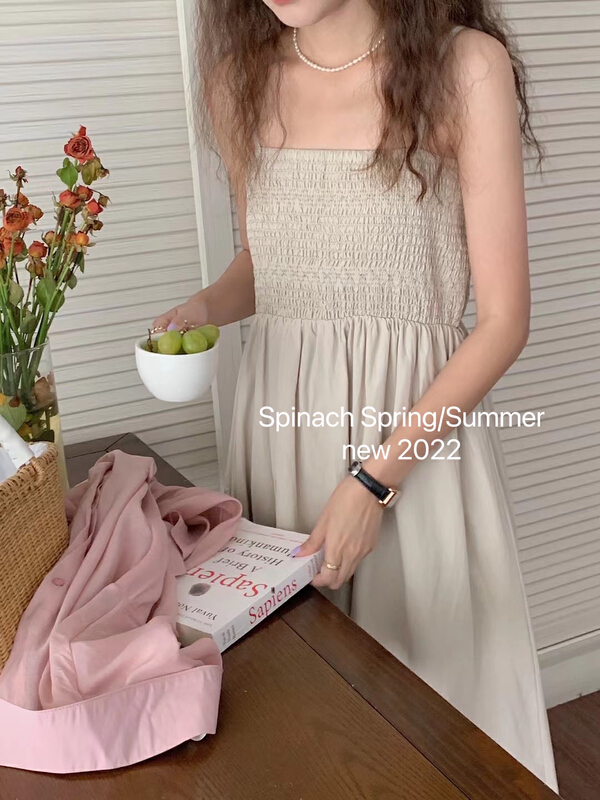 [spinach family] Korean style Sling Dress 6987# HBx