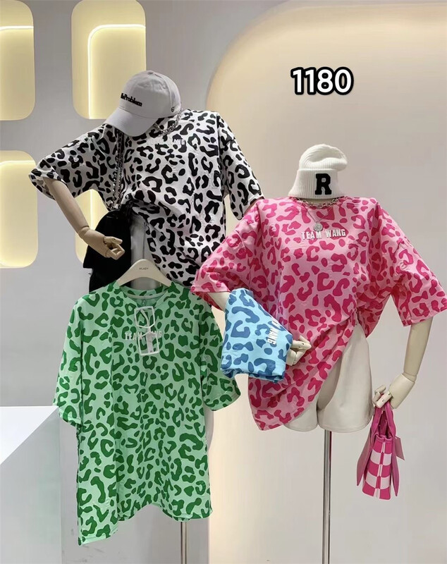 [Yi Ge Li] Korean loose leopard short sleeve T-shirt (without chain) 1180# WPL