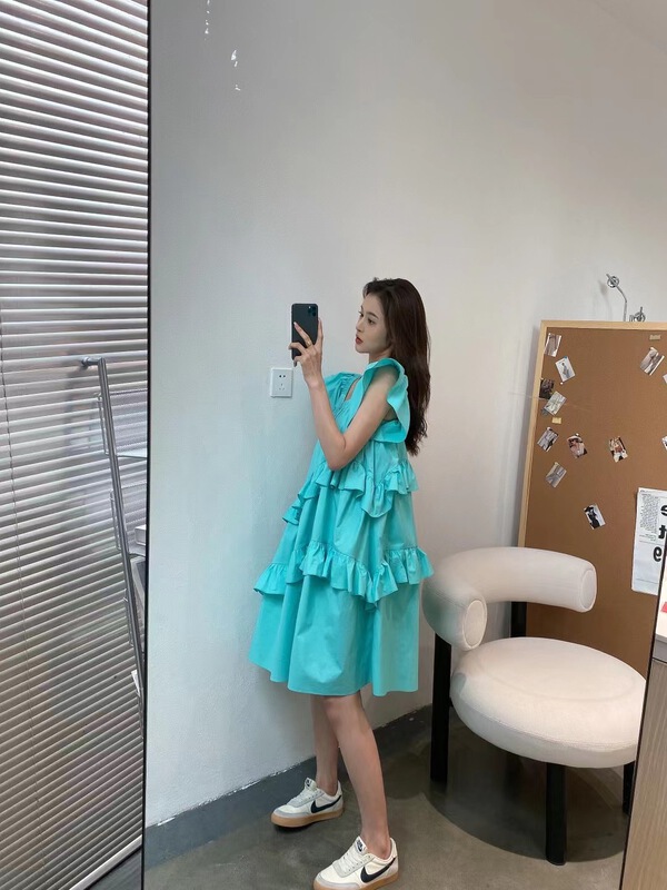 [modern 197] fashion style Ruffle Dress 81182# zyh