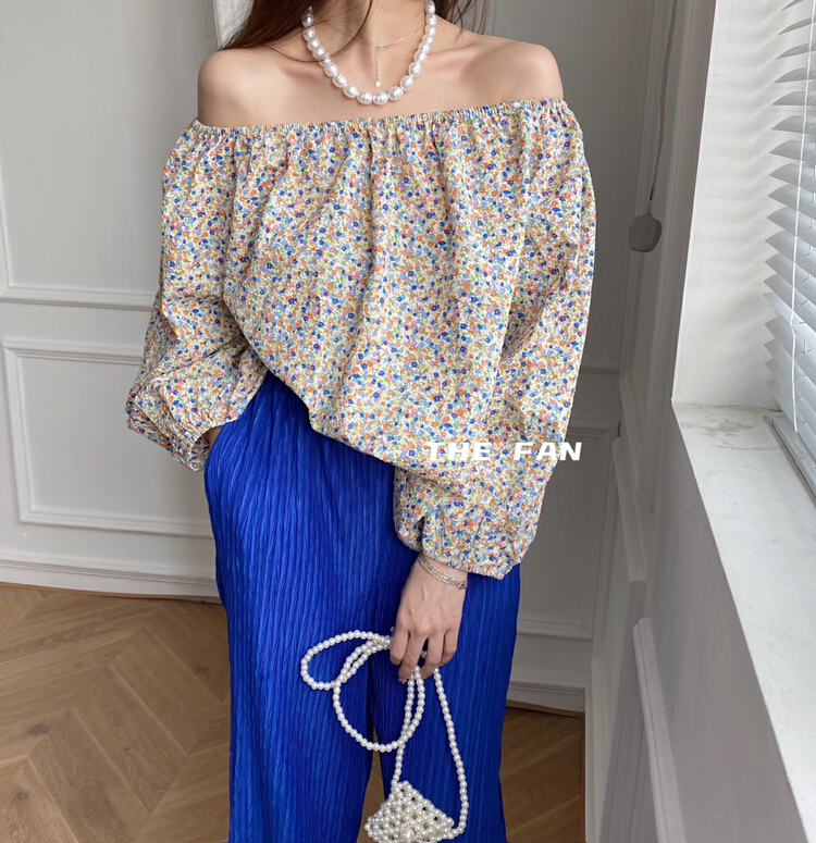 New in early summer! [the fan] temperament one shoulder floral blouse (only selling blouses) 96678# zxx