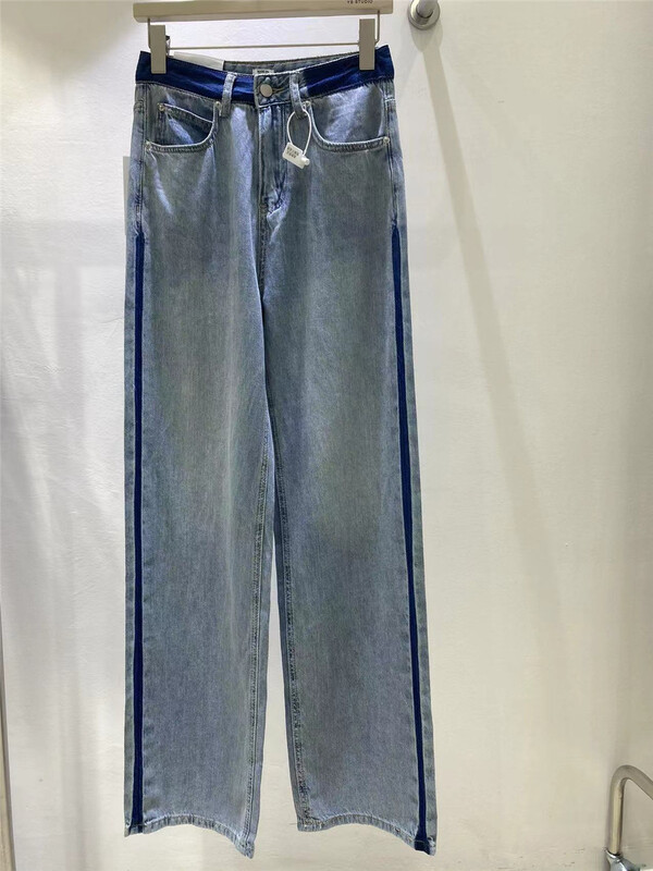 [yuan color] contrast loose skinny jeans 0282# LSW