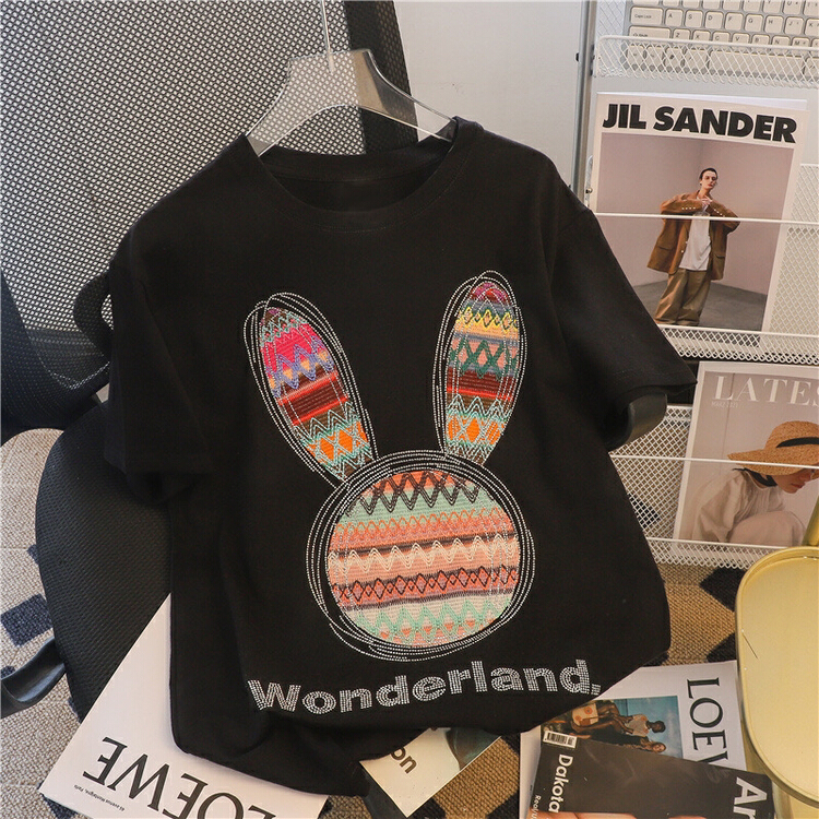 [LML] Korean versatile rabbit short sleeve T-shirt 8340# ozq