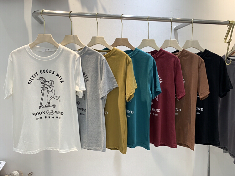 New year in early spring! [ziyijia] Korean Pullover letter printed short sleeve T-shirt 5002y# WTT