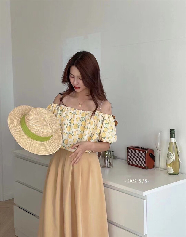 [T +] broken flower comfortable Korean small shirt 914# ll