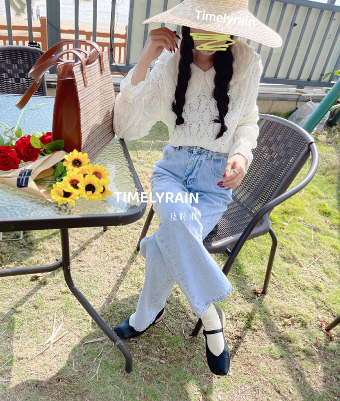 New year in early spring! [timely rain] sweet baby collar double collar shirt 37759# WPL