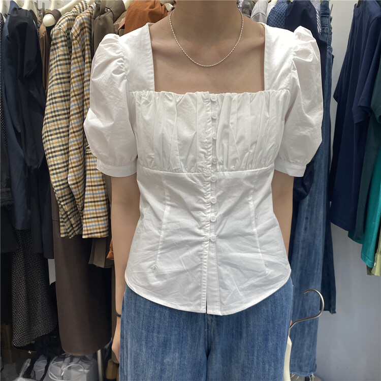 [winner] square neck single breasted comfortable shirt 8086# ll