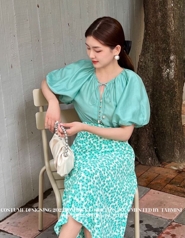 goods in stock! New in early summer! [tabmini] Korean fashion sweet lady versatile shirt x19588-g# WPL