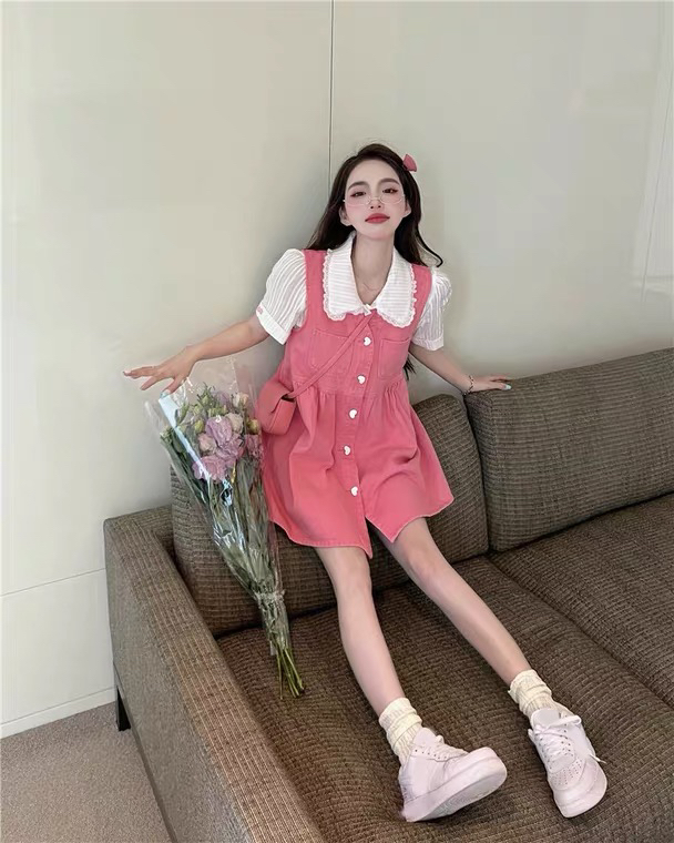 【KIKI STUDIO】甜美清新連衣裙+簡約百搭襯衣套裝  5806#  HJY