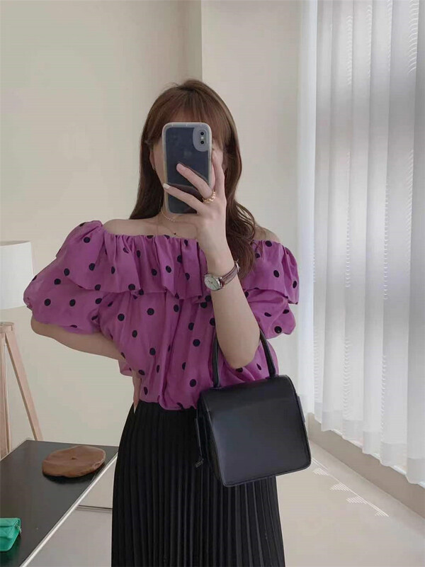 New in early summer! [Susan] wave point crimping Korean small shirt 18115# LSW