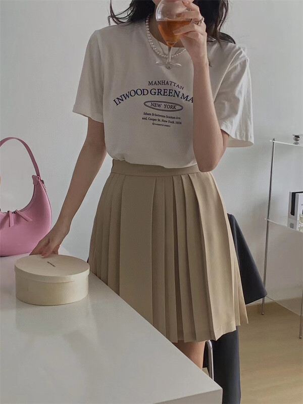 [in by in] Korean round neck letter printed short sleeve T-shirt 0915# zjy